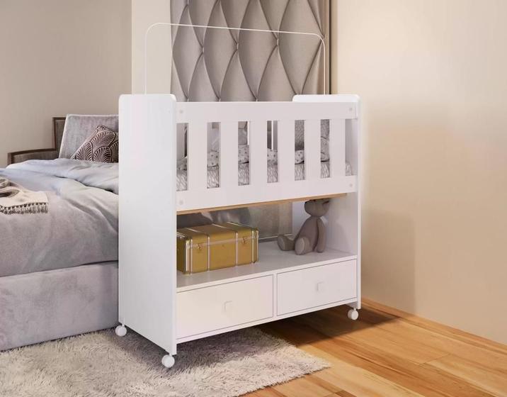 Imagem de Mini Berço Moisés com Colchão e 2 Gavetas - Branco
