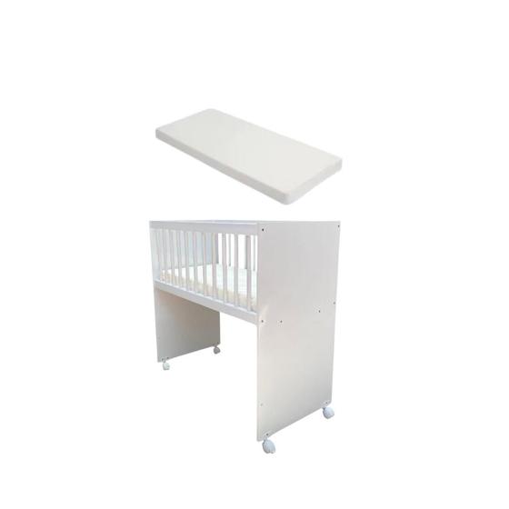 Imagem de Mini Berço Moises Com Rodizio e Colchão -Branco
