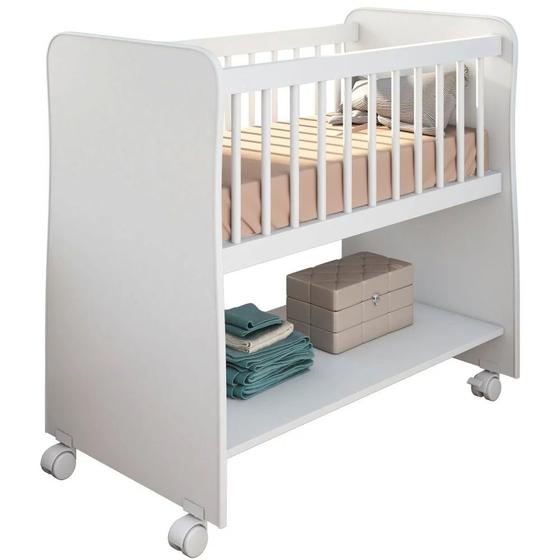 Imagem de Mini Berço Para Bebê Infantil Rubi Estilo Moisés Com Colchão Branco - Desk Design