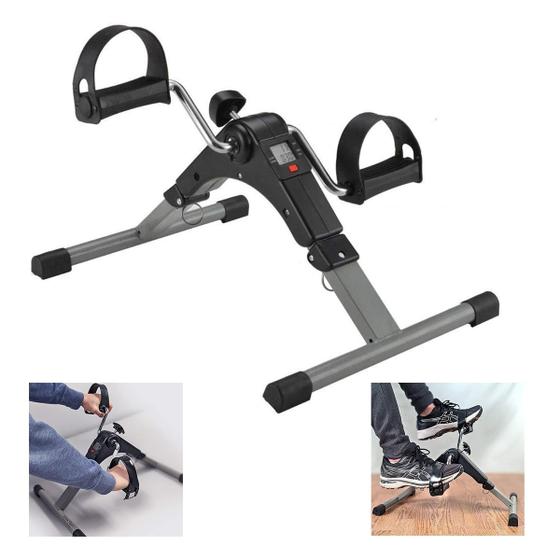 Imagem de Mini Bike Ergometrica Bicicleta Dobravel Fisioterapia Perna Braço Pilates Exercicio Monitor Digital Reabilitaçao Lesao Muscular Atividade Fisica