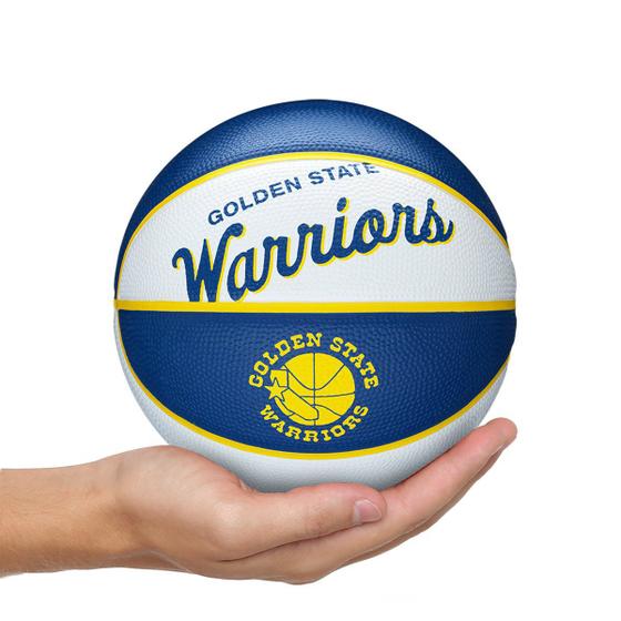 Imagem de Mini Bola de Basquete NBA Retrô Golden State Warriors Wilson 3