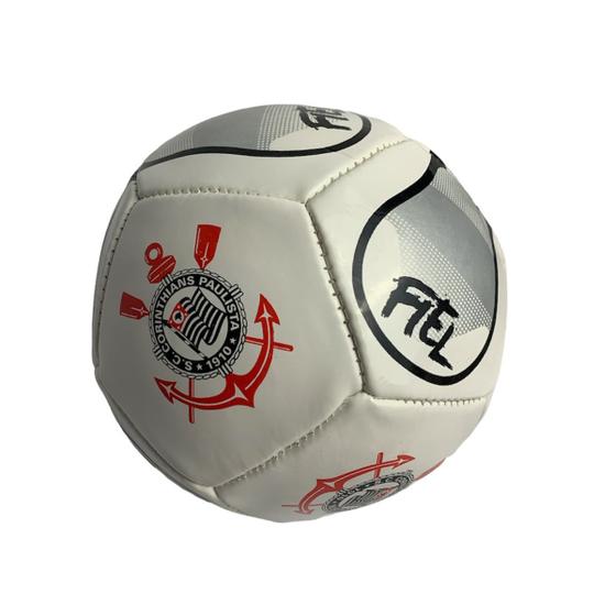 Imagem de Mini Bola De Futebol De Couro Do Time Corinthians 14Cm - Nº2