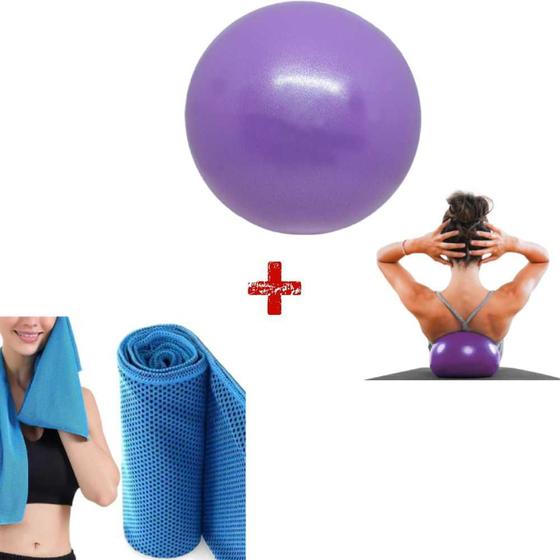 Imagem de Mini Bola de Pilates Yoga Fisio Antiderrapante 25cm e toalha