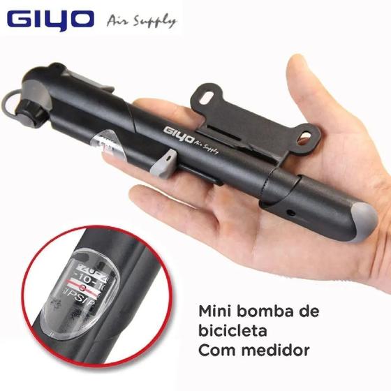 Imagem de Mini Bomba De Encher Gp-41 Giyo C/ Manômetro Bico Reversível