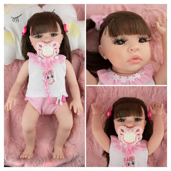 Mini Boneca Bebe Reborn Realista com Chupeta Magnética que Parece de ...