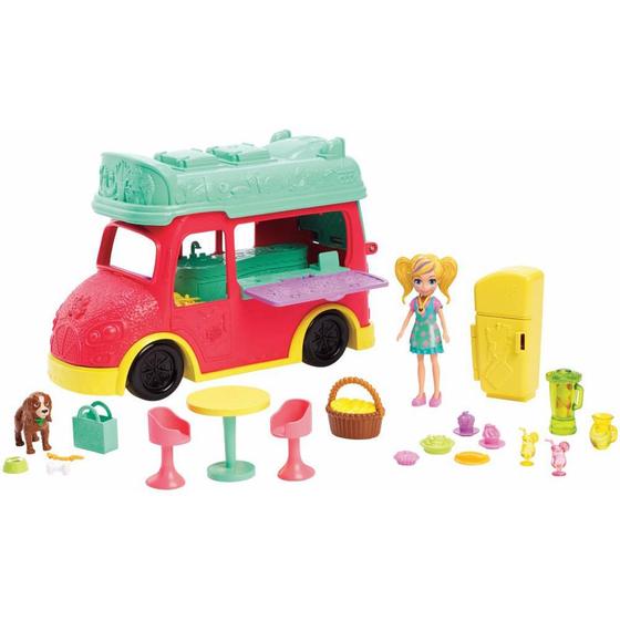 Imagem de Mini Boneca com Veículo Polly Pocket - Food Truck 2 em 1 - Mattel