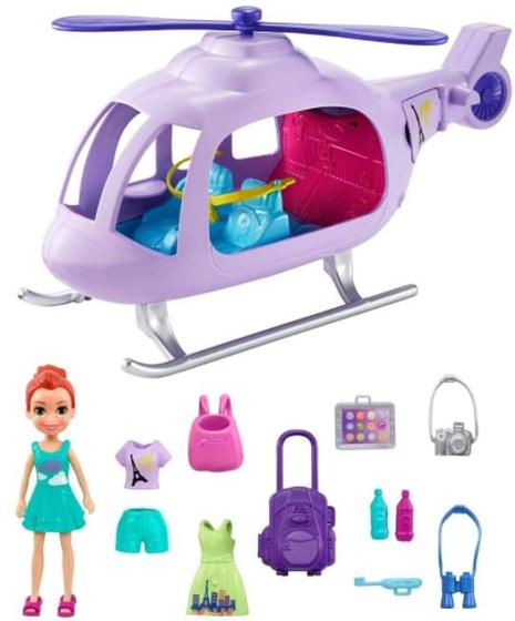 Imagem de Mini Boneca com Veículo Polly Pocket - Helicóptero de Aventuras - Mattel -