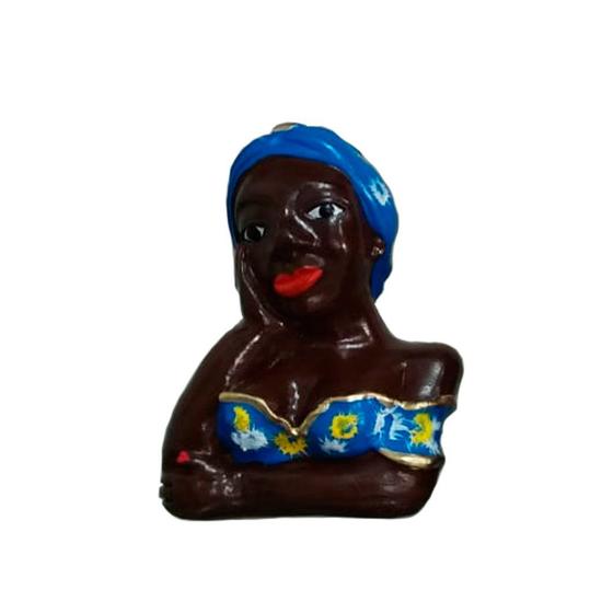 Imagem de Mini Boneca Namoradeira Decorativa com Turbante  Azul