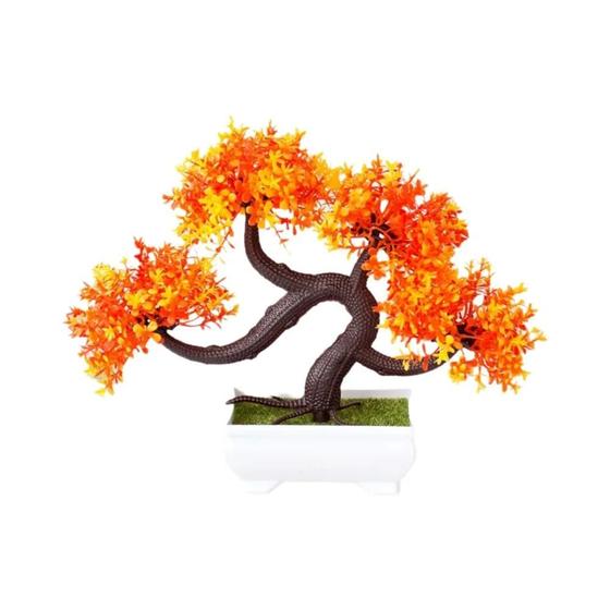 Imagem de Mini Bonsai Artificial em Vaso de Plástico - Decoração para Mesa e Jardim