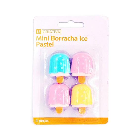 Imagem de Mini Borracha Le Ice Pastel com 4 Unidades