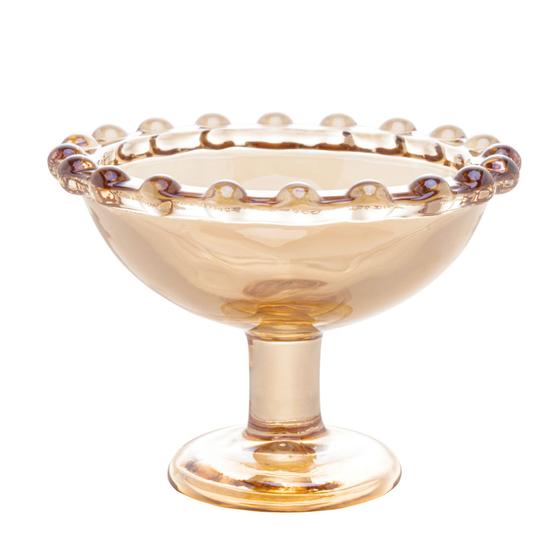 Imagem de Mini Bowl Cristal com Pé Clear Bolinha Ambar 8 x 6cm - Unid.