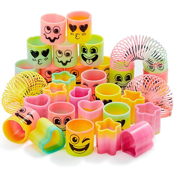 Imagem de Mini brinquedo de bobina de plástico Party Favor JOYIN Spring Rainbow, 30 unidades