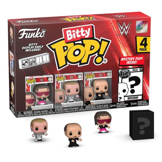 Imagem de Mini brinquedos colecionáveis, pacote com 4, Funko Bitty Pop! Figuras da WWE