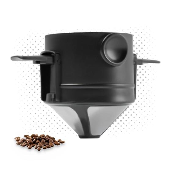 Imagem de Mini Cafeteira Portátil Coador Filtro Inox Reutilizável Café