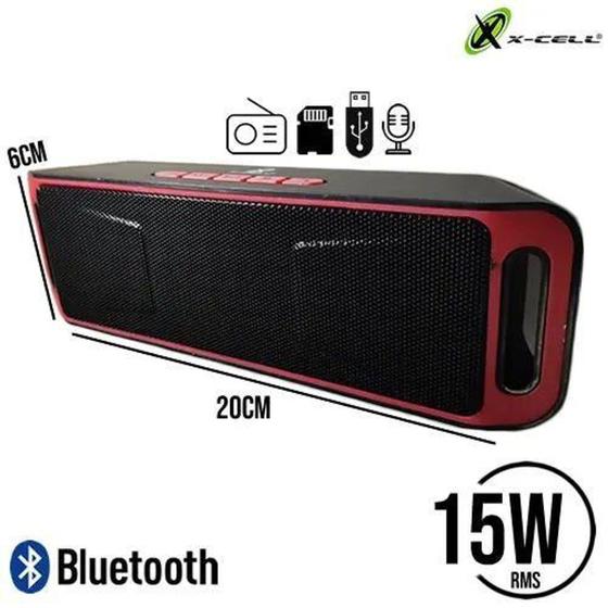 Imagem de Mini Caixa de Som Bluetooth 15W USB Portátil X-Cell Vermelho - XC-MS-23 - Xcell