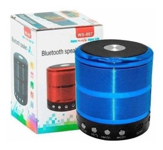 Imagem de Mini Caixa De Som Bluetooth Portátil Speaker Ws-887 -Azul