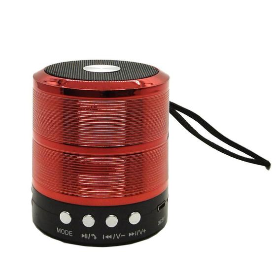 Imagem de Mini Caixa De Som Portátil Bluetooth Mp3 Ws - 887 Vermelha