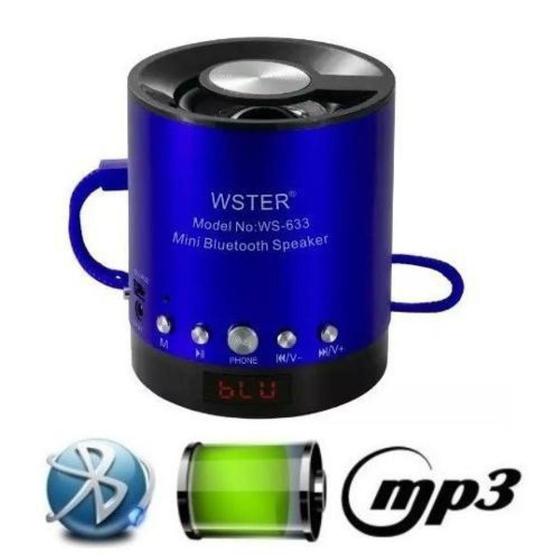 Imagem de Mini Caixa de Som Portátil Speaker WS-633BT - Azul