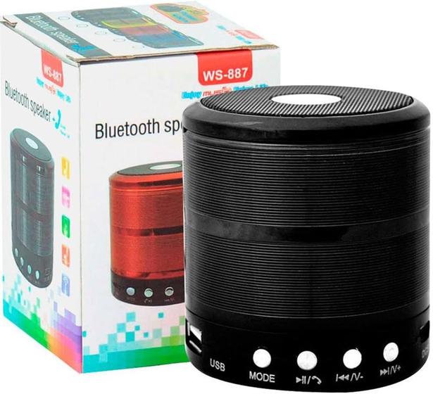 Imagem de Mini Caixa De Som Speaker Com Bluetooth E Entrada Usb Speaker Ws-887 PRETO