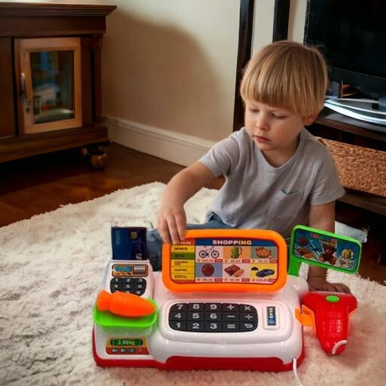 Imagem de Mini Caixa Registradora Infantil Mercadinho Com Luz E Som