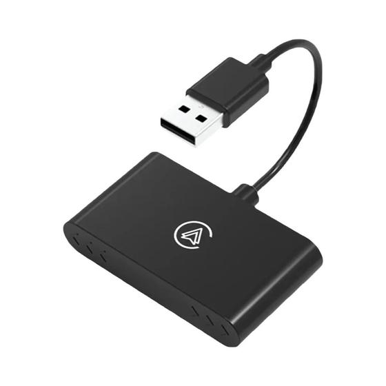 Imagem de Mini Caixa Sem Fio 2 em 1 com CarPlay e Android Auto - Adaptador Bluetooth e Wi-Fi
