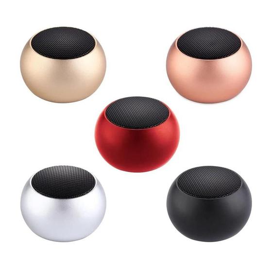 Imagem de Mini Caixa Som Bluetooth Bolinha Metal Amplificada Speaker