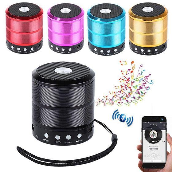 Imagem de Mini Caixinha Som Bluetooth Portátil Usb Mp3 P2 Sd / Preto - Enjoy Music - Mini Speaker