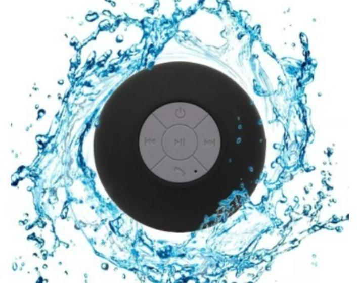 Imagem de Mini Caixinha Som Bluetooth Prova Água para Banheiro Ventosa