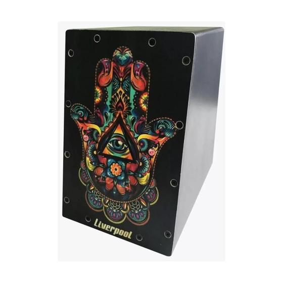 Imagem de Mini Cajon Madeira Percussão Caixa decorativa Liverpool Mão