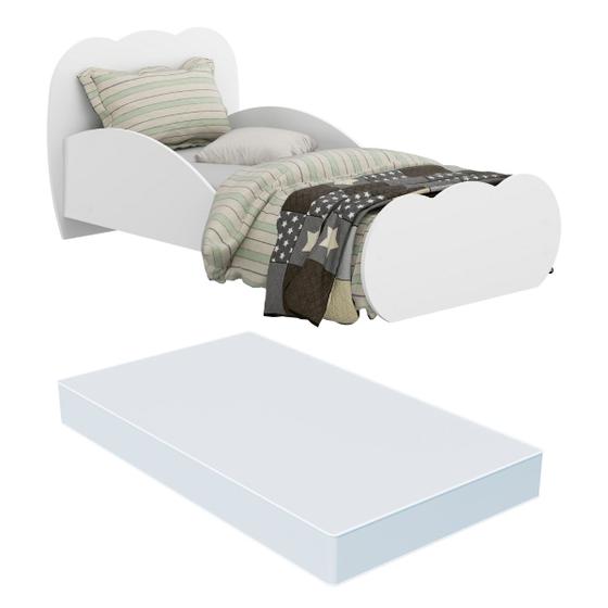Imagem de Mini Cama Algodão Doce com colchão 150cmx70cm 100% MDF Multimóveis Branca