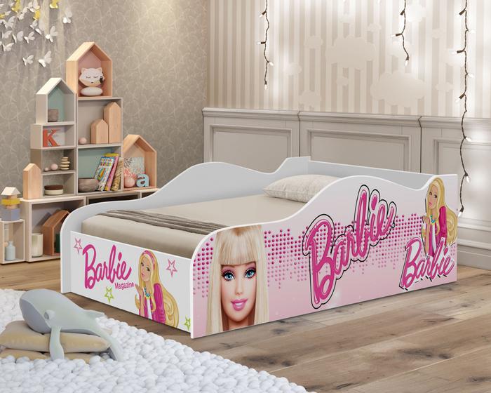 Imagem de mini cama carro Barbie com proteção lateral