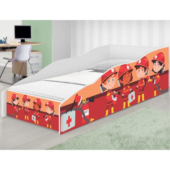 Mini Cama Club Bombeirinhos com Colchão Menor preço em Mini Cama Club Bombeirinhos com Colchão