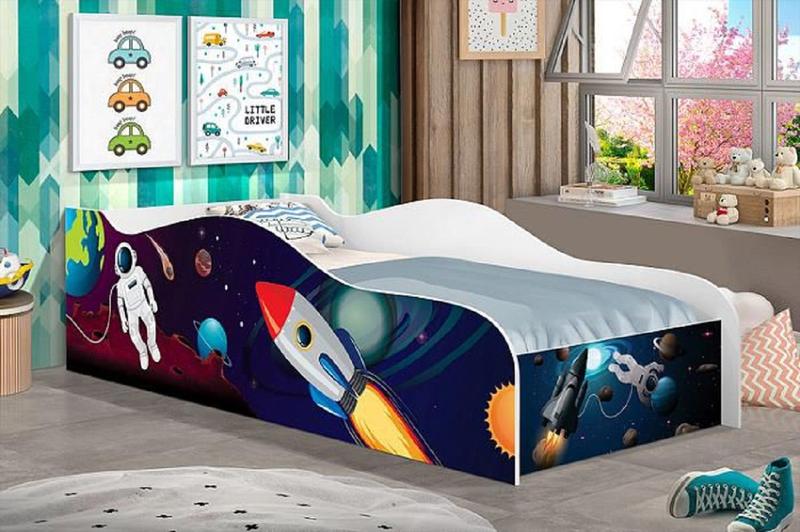 Imagem de Mini Cama com Proteção Lateral Astronauta com Colchão