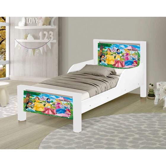 Imagem de Mini Cama de Criança Infantil Adesivada Princesas