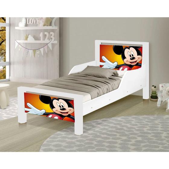 Imagem de Mini Cama de Criança Infantil Mickey Adesivada com Colchão