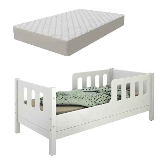 Imagem de Mini Cama Encanto Infantil Com Grades De Proteção Mdf com Colchão