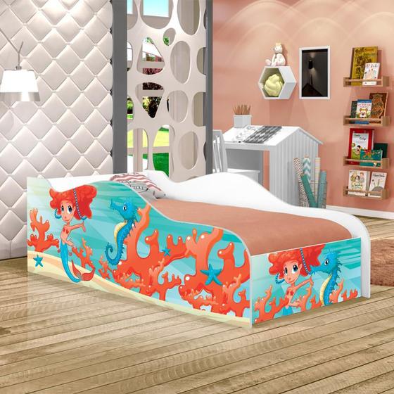 Imagem de Mini Cama Fun Sereia Menina Infantil Com Colchão