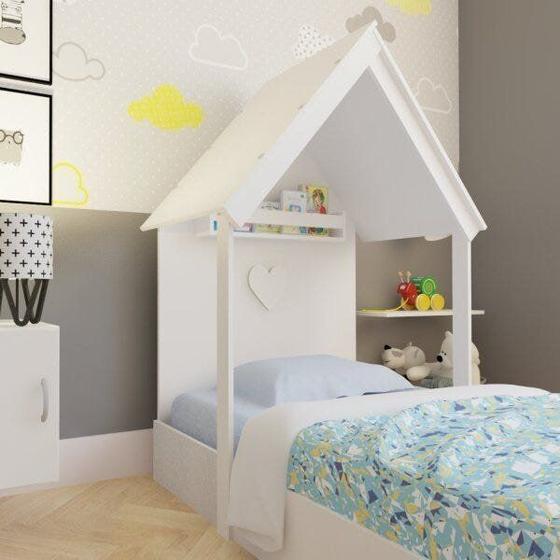 Imagem de Mini Cama Infantil 1 Prateleira Casinha