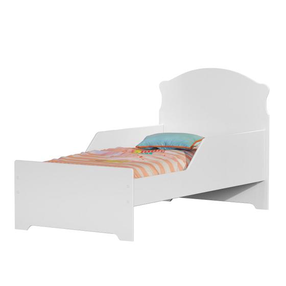 Imagem de mini cama infantil branca com proteção lateral Livia