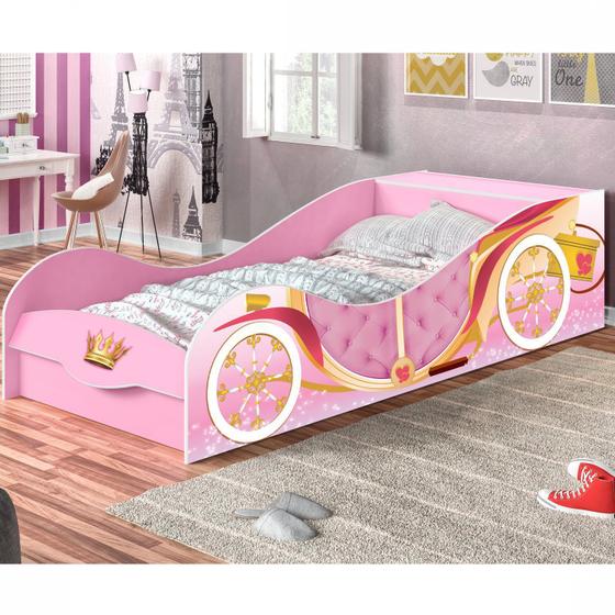 Mini Cama Infantil Carruagem Moranguinho J&A Móveis Rosa Menor preço em Mini Cama Infantil Carruagem Moranguinho J&A Móveis Rosa