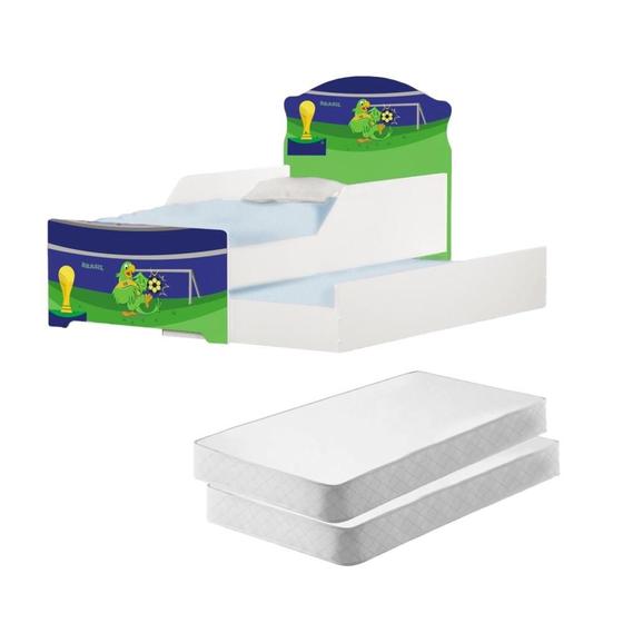 Imagem de Mini Cama Infantil com Auxiliar Pop Papagaio Futebol com Colchão