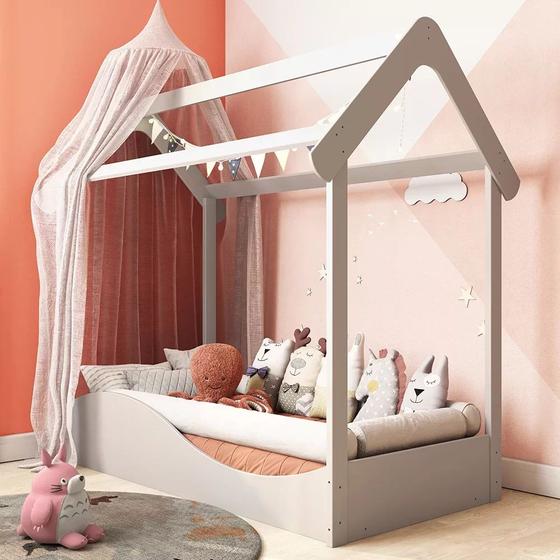 Imagem de Mini Cama Infantil Montessori Casinha em MDF Uli Móveis Peroba