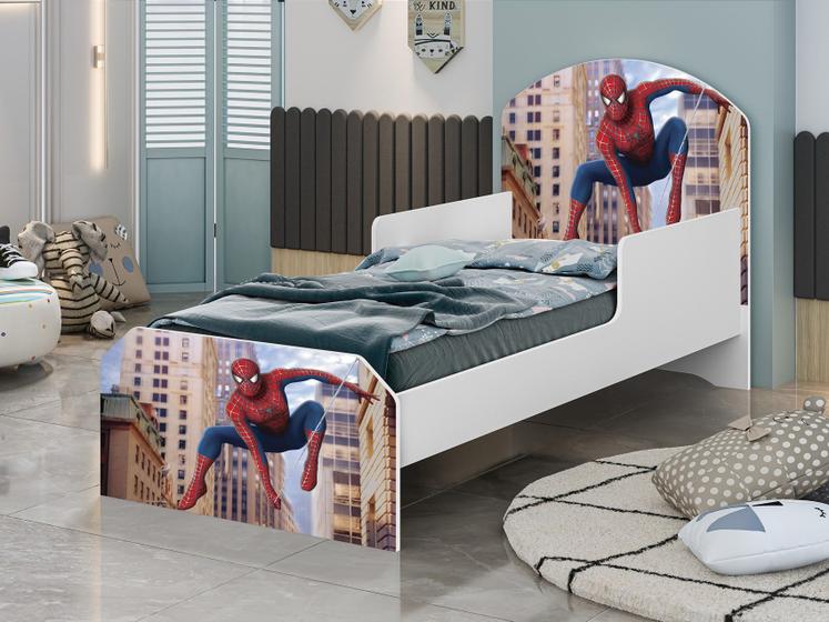 Imagem de Mini Cama Juvenil Infantil Adesivada 100% Mdf - Homem Aranha