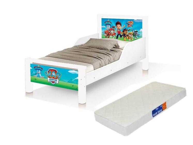 Imagem de mini cama juvenil infantil retro com colchão dos Patrulha Canina