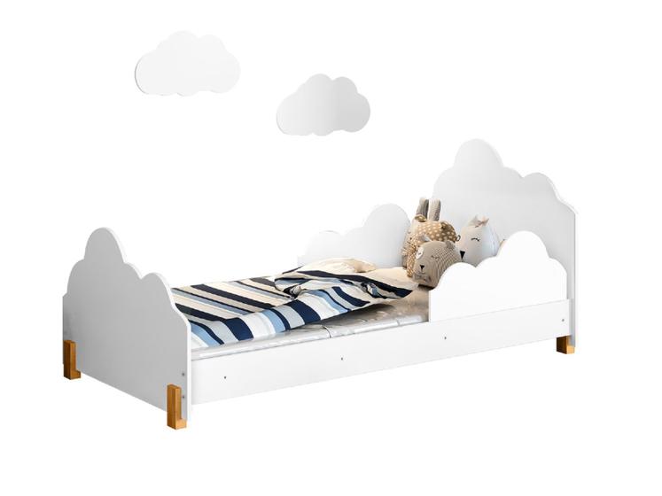 Mini Cama Juvenil Princesa Branco + Luminária Nuvem Led Divaloto