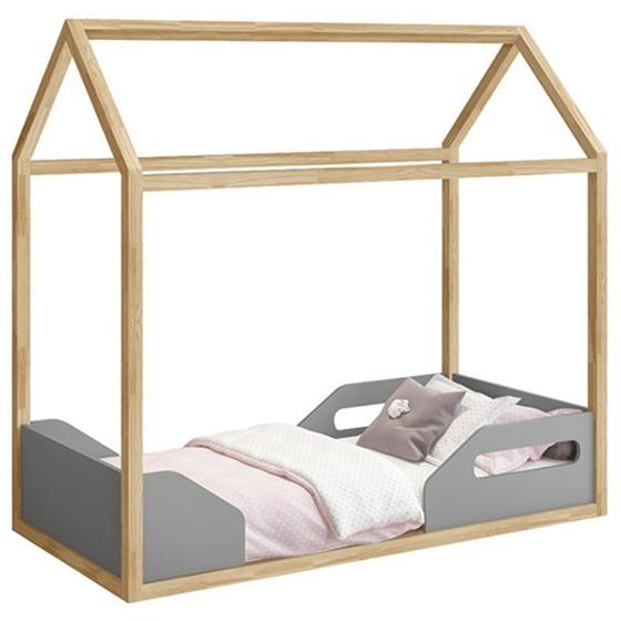 Imagem de Mini Cama Montessoriano Zoe Cinza/Natural - Reller Móveis