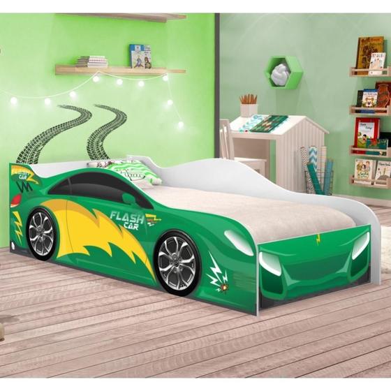 Imagem de Mini Cama Run Car Verde com Colchão