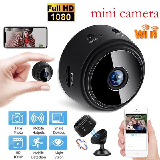 Imagem de Mini Camera De Segurança Monitoramento C/Sensor De Movimento Gravador De Voz A9 Wifi Espiã Usb Nf