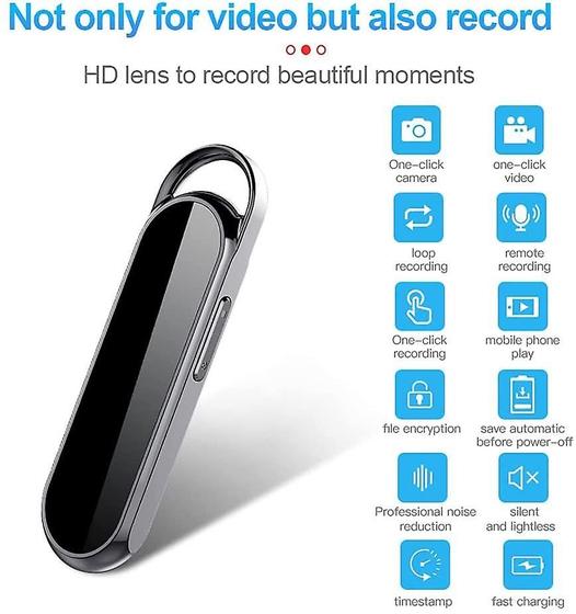 Imagem de Mini Câmera Espiã Full HD 1080P - Câmera Escondida Portátil para Casa e Carro - Gravação em Loop (160-256GB)
