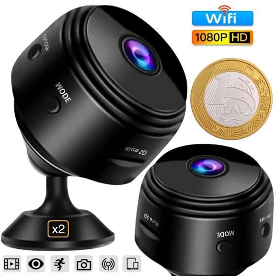 Imagem de Mini Câmera Espiã Wifi Sem Fio Discreta Pequena Gravador Voz Bateria